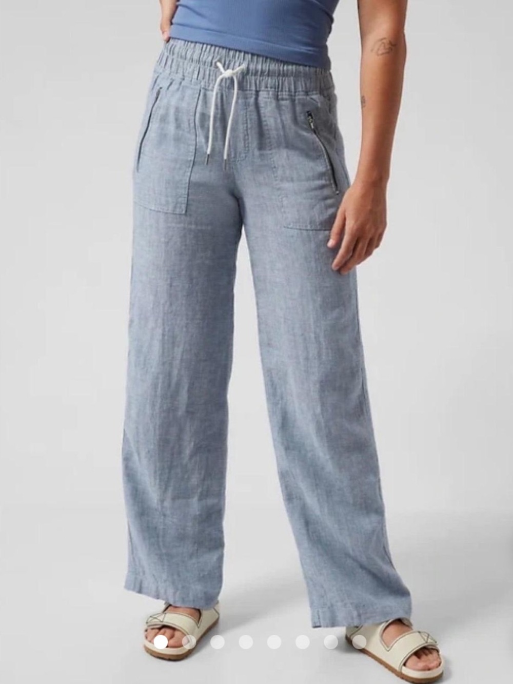 Athleta‎ Cabo linen wide leg pants size 0 TALL